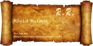 Rövid Roland névjegykártya